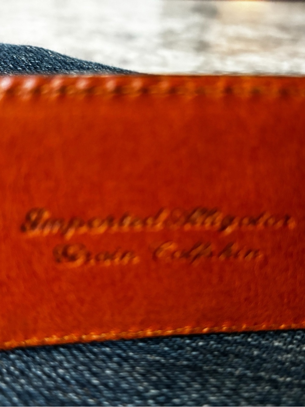 Women’s Hartnell Belt Imported Alligator Grain Calfskin with Rose buckle. - Picture 4 of 16